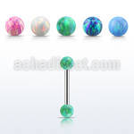 bbeop3 316l steel eyebrow helix barbell w synthetic opal balls