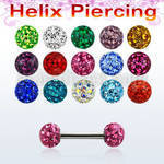 bber24 316l steel helix piercing with 4mm multi crystal ball