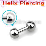 bber28 316l steel helix piercing with 5mm half steel balls