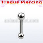 bber37 316l steel tragus barbell with 4 3mm plain steel ball