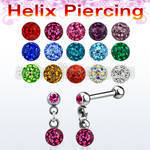 bber41 316l steel helix barbell with ferido crystal ball