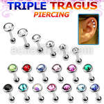 bber62 316l steel tragus piercing w 3  5mm crystal top