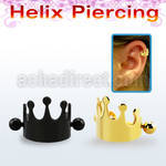bbert65 anodized cartilage piercing crown w two 3mm balls