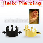 bbert66 anodized cartilage piercing crown w two 3mm cones