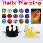 bbert69 anodized cartilage piercing crown w multi crystal balls