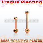 bbertt57 rose gold steel tragus barbell w tiny 2.5mm jewel ball