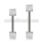 bbes2di 316l steel straight eyebrow barbell with 3mm dices