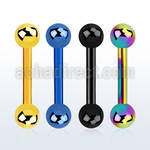 bbetb anodized 316l steel eyebrow helix barbell with 3mm ball