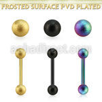 bbetfo3 anodized 316l steel barbell w 2 3mm frosted steel balls