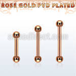 bbettb25 rose gold steel eyebrow barbell w 2 2.5mm balls
