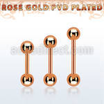 bbettb4 rose gold steel eyebrow barbell w 2 4mm balls