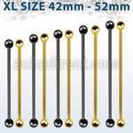 bbitbxl xl pvd 316l steel industrial barbell with two 5mm balls
