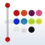 bbiuv4 316l steel industrial barbell with 4mm acrylic uv ball