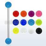 bbiuv5 316l steel industrial barbell with a 5mm acrylic uv ball