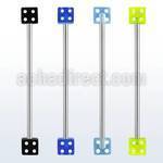 bbivd5 316l steel industrial barbell with a 5mm acrylic uv dice