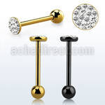 bbmtj9 tongue barbell w 6mm multi crystal top no resin cover