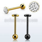 bbmtj9x tongue barbell w 6mm multi crystal top with resin cover