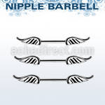 bbnpwg surgical steel nipple barbell with two small wings