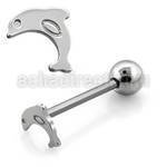 bbsh5 316l steel tongue barbell w 8mm dolphin top 8mm ball