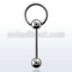 bbsl 316l steel slave tongue barbell with a top 5mm ball