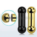 bbt00 pvd plated 316l steel big gauge tongue barbell 00g 10mm
