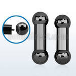 bbt00x 10mm external threaded black 316l steel tongue barbell