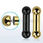 bbt0 pvd plated 316l steel big gauge tongue barbell 0g 8mm