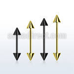 bbt20cn anodized 316l steel eyebrow barbell, 20g w 3mm cones