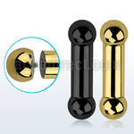 bbt2 anodized 6mm 316l steel gauge tongue barbell 10mm ball