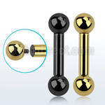 bbt4 pvd plated 316l steel big gauge tongue barbell 4g 5mm