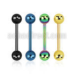 bbt anodized 316l steel tongue barbell with 6mm ball