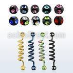 bbtcm anodized 316l steel industrial coil barbell w 5mm ball