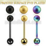 bbtfo5 anodized steel tongue barbell w 5mm frosted steel ball