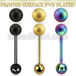 bbtfo6 anodized steel tongue barbell w 6mm frosted steel ball