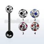 bbtfr5a anodized 316l steel tongue barbell w dotted crystal