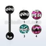 bbtfr6d anodized 316l steel tongue barbell w ferido w tri line