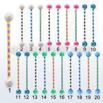 bbtrop5 zebra plated industrial barbell w synthetic opal balls