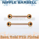 bbttb4 rose gold steel nipple barbell w 2 4mm balls