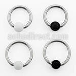 bcaa5 316l steel ring with a 5mm acrylic uv closure ball