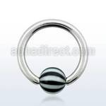 bcad5 316l steel closure ring w 5mm acrylic beach ball design