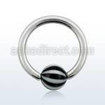 bcead3 316l steel ball closure ring w 3mm acrylic beach ball