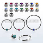 bcec5l xxl steel ball closure ring, 14g w 5mm jewel ball