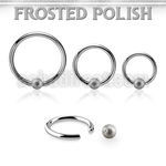 bcr16f4 steel ball closure ring, 16g w 4mm frosted ball