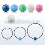 bcr16o5l xxl 316l steel bcr, 16g w 5mm opal closure ball