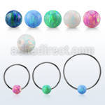 bcr16o6l xxl 316l steel bcr, 16g w 6mm opal closure ball
