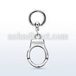 bcrg765 316l steel ball closure ring 1.6mm w dangling handcuff