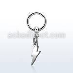 bcrglit 316l steel ball closure ring 1.6mm w dangling lightning 