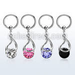 bcrgz416 316l steel ball closure ring 1.6mm dangling snap fit cz 