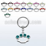 bcrs389 316l steel bcr 1.2mm w a brass knuckle design w crystals