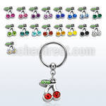 bcrs447 316l steel bcr 1.2mm w a crystal cherry design